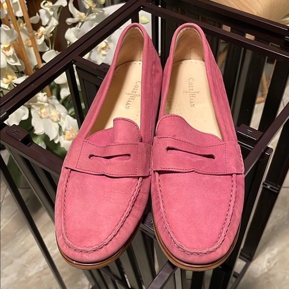 Cole Haan Shoes - Cole Haan Pink Suede Penny Loafers Flats